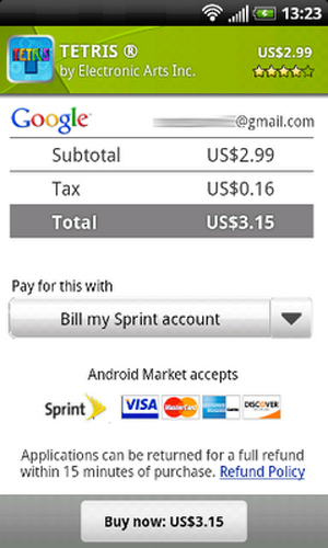 Bill my Sprint account
