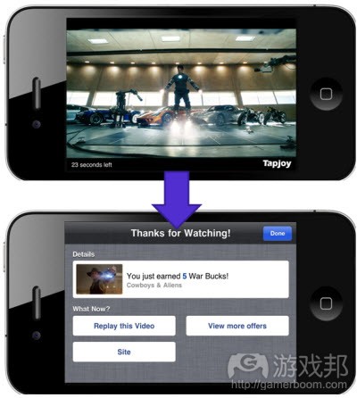 Tapjoy video ad(from venturebeat)