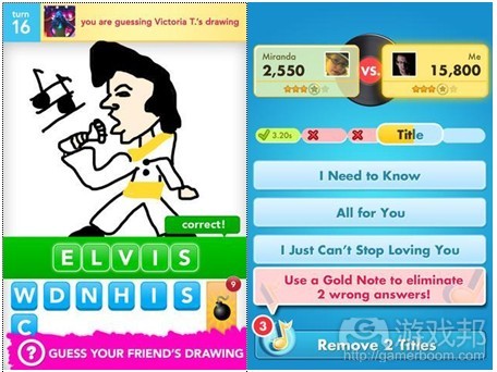 Draw Something & Song Pop（from gamezebo）