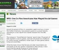 NPD Group消息：美国社交游戏玩家约占美国人口的20%