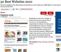 Time时代评选2010年度50佳网站AOL旗下games.com上榜