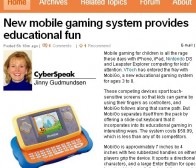 今日美国：手机游戏系统MobiGo开拓儿童手机娱乐市场