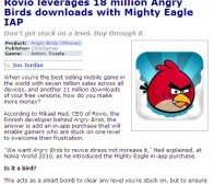 付费晋级  《愤怒鸟》新增游戏内置功能“Mighty Eagle”