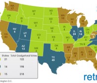 retrevo数据：android、ios和RIM在美国的州分布图